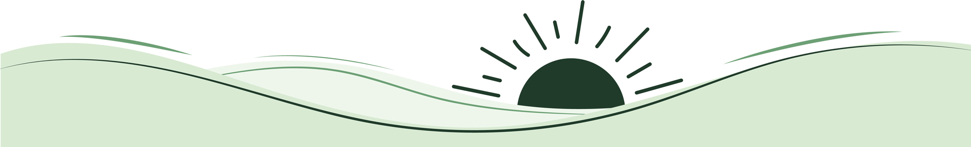 Amanecer ilustración en tonos verdes